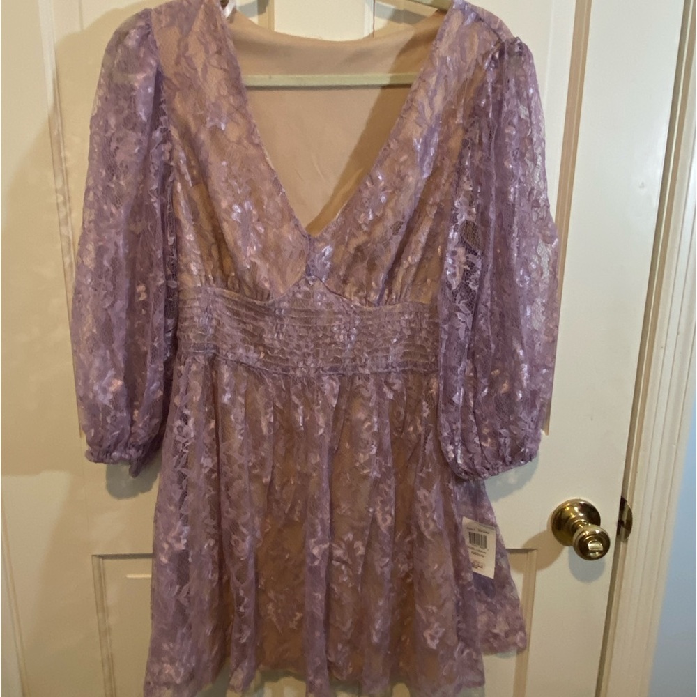 B. Darlin Lavender Lace Mini Dress - 11/12